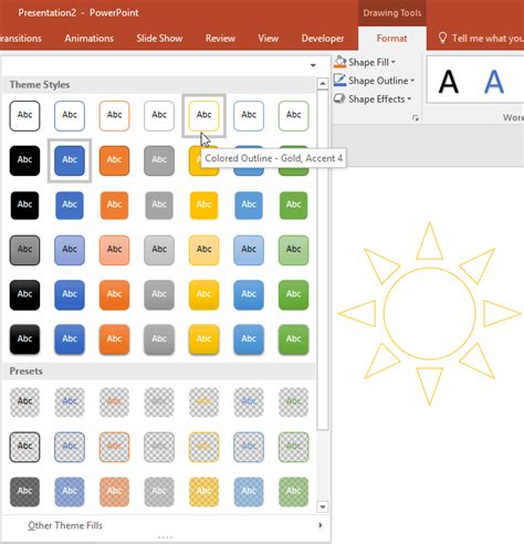 what is shape style in powerpoint