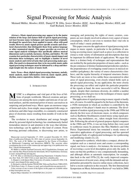 what is signal processing in music