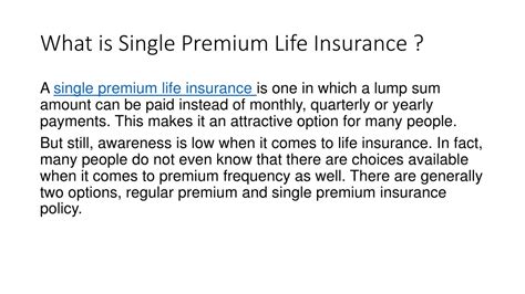 what is single premium life insurance