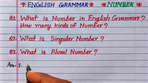 what is singular number in grammar
