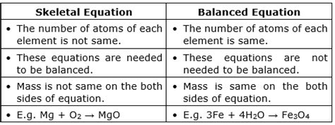 what is skeletal equation with example