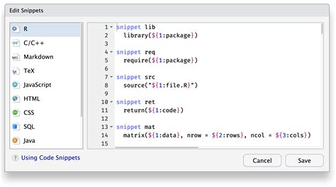 what is snippet in c programming