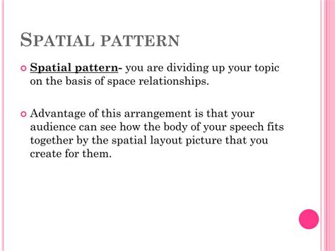 what is spatial pattern in speech