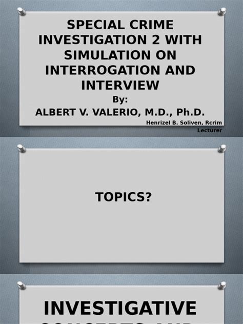 what is special crime investigation with simulation on interview and interrogation