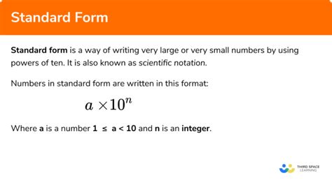 what is standard form in number system