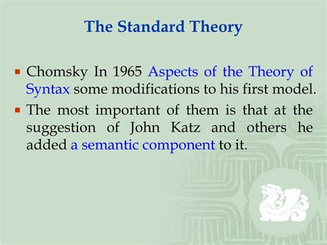 what is standard theory in syntax