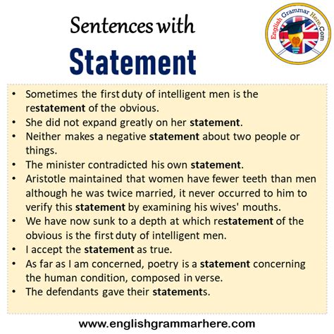 What Is Statement In English