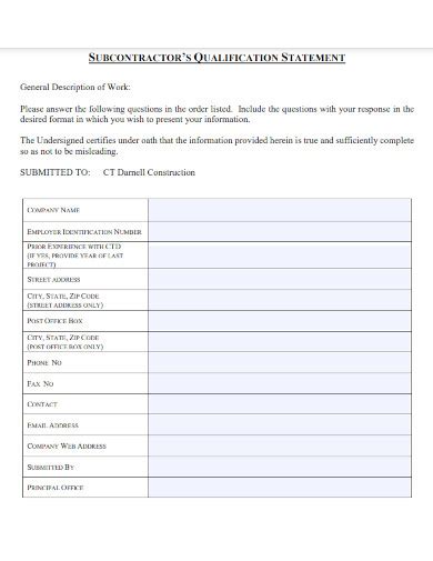 What Is Statement Of Qualification