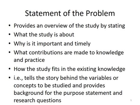 what is statement of the problem in research