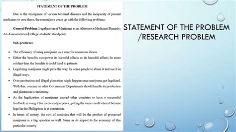 what is statement of the problem in research chapter 1