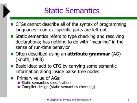 what is static semantics