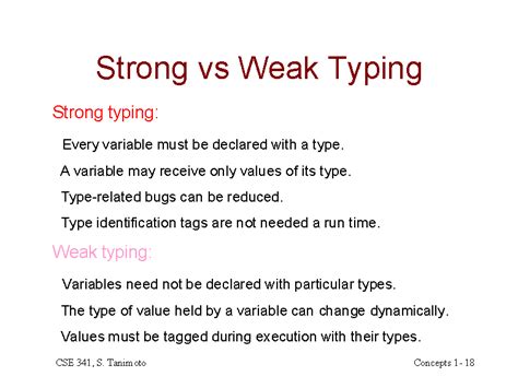 what is strong-typing vs weak-typing which is preferred why