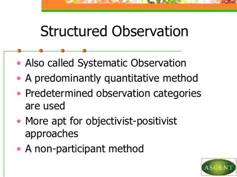 what is structured observation method in research
