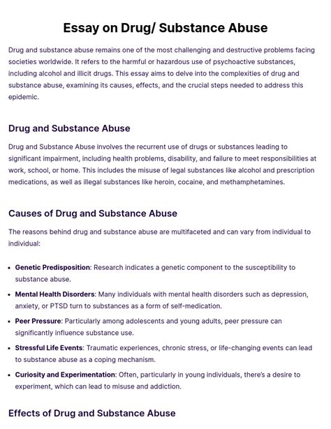 what is substance abuse essay