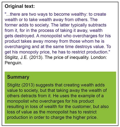 what is summarising example