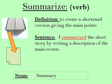 what is summarize short definition