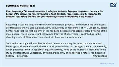 what is summarize written text in pte