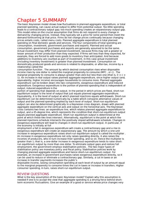 what is summary in chapter 5