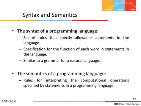 what is syntax and semantics in programming language with example