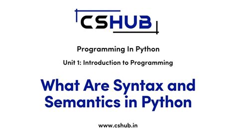 what is syntax and semantics in python