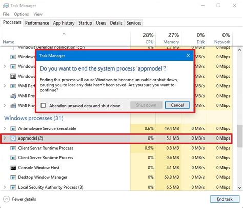 what is system in task manager windows 10