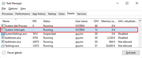 what is system interrupts in task manager windows 10