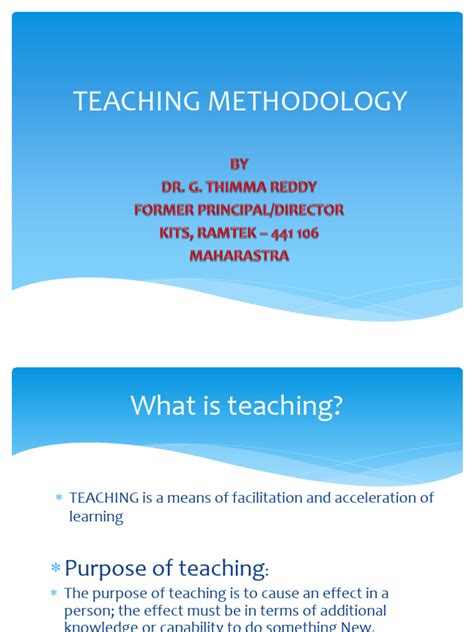 what is teaching methodology pdf