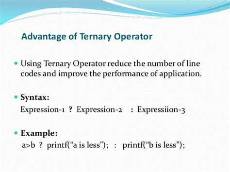 what is ternary operator explain with the help of an example