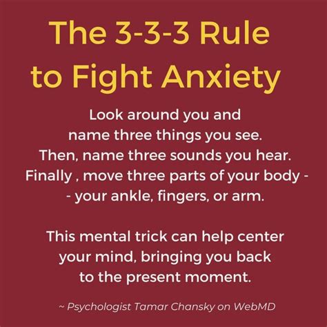 what is the 3 3 3 rule for anxiety