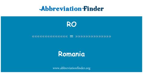 what is the abbreviation for romania