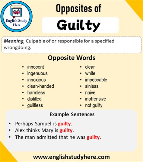what is the antonym of guilt