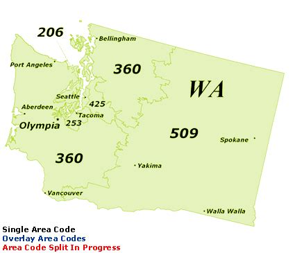 what is the area code in washington state