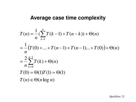 What Is The Average Case Time Complexity Of Quick Sort