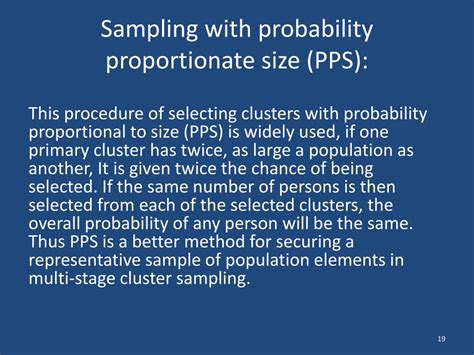 what is the basic process in probability proportionate to size sampling