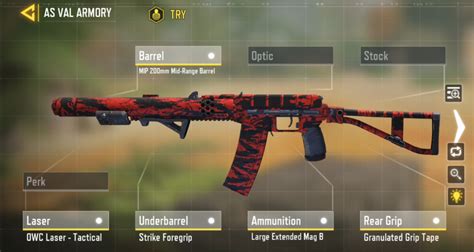 what is the best loadout for the as val in cod mobile