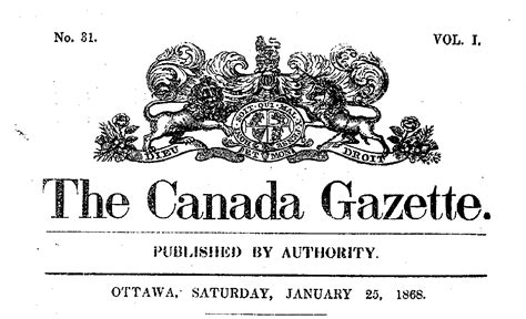 what is the canada gazette