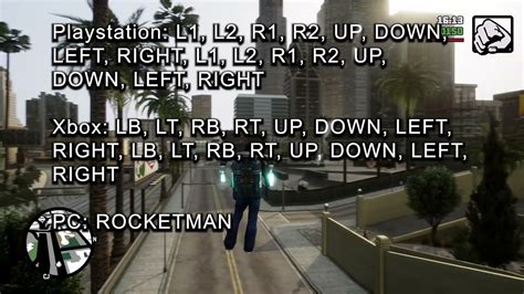 what is the cheat code for the jetpack in gta san andreas ps4