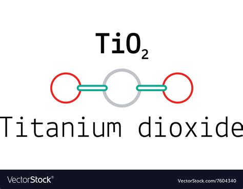 TiO2 titanium dioxide molecule Royalty Free Vector Image