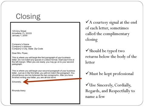 what is the closing signature of a letter called