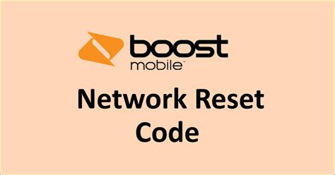 what is the code for boost mobile network reset