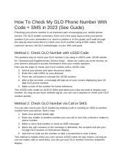 what is the code to check my number on glo