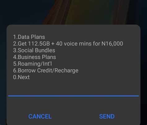 what is the code to share data on mtn line