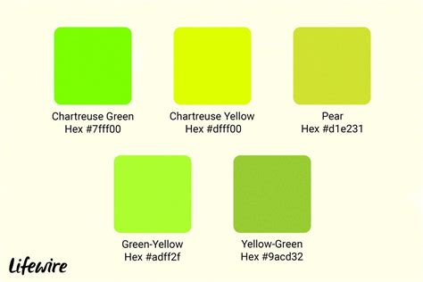 what is the color code for chartreuse