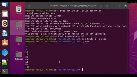 what is the command to run c program in linux