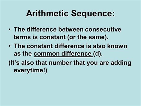 what is the constant difference between the consecutive terms