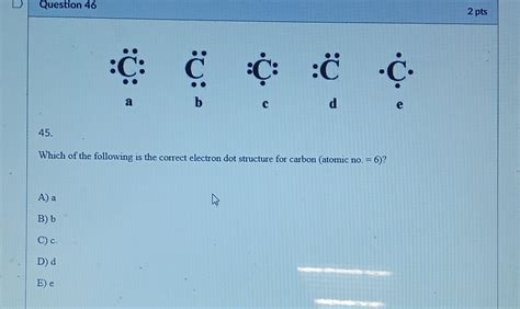 what is the correct electron dot structure for carbon