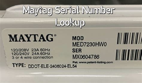 what is the date code on a maytag serial number