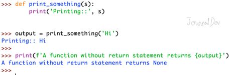 what is the default return type of a function in python if no return statement is specified