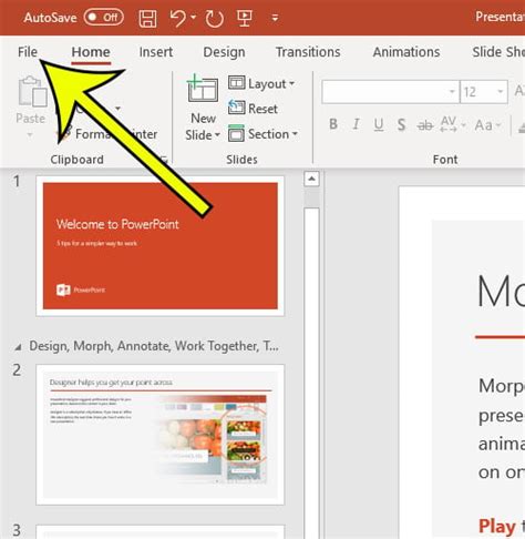 what is the default view in powerpoint presentation is opened
