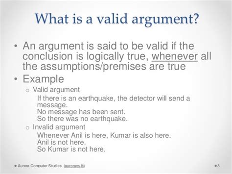 what is the definition of a valid argument in philosophy